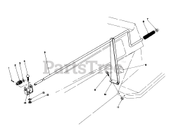 Toro 57420 (12-44) - Toro Lawn Tractor, 12hp (SN: 008000001 - 008999999) (1988) Chute Control Assembly 36" Snowthrower Attachment Model No. 59160 (optional)