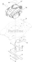 Toro 29639 - Toro 50cm Walk-Behind Mower (SN: 314000001 - 314999999) (2014) Engine and Blade Assembly