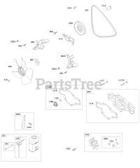 Briggs & Stratton 472177-0100-E1 - Briggs & Stratton Horizontal Engine Water Pump, Vee Belt, Radiator Fan
