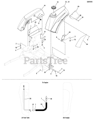 Ferris Evolution (5900858) - Ferris Evolution Series 52" Stand-On Mower, 26hp Kawasaki Fuel Tank Mount &amp; Supply Group