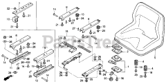 Honda H4518 H HSA/C (MZAT) - Honda Lawn Tractor, Made in Japan (SN: MZAT-3000001 - MZAT-3999999) SEAT