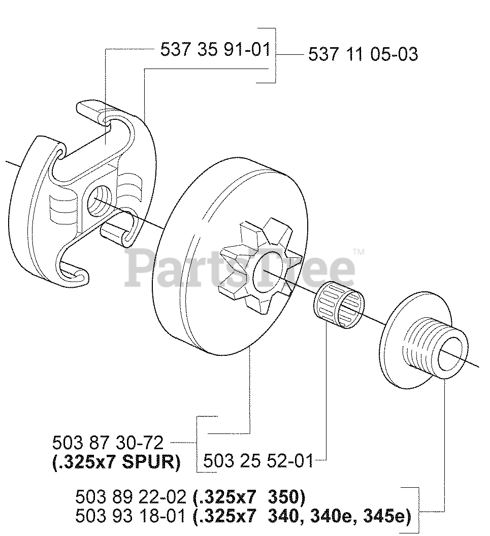 Husqvarna Model 350 Chainsaw Parts List