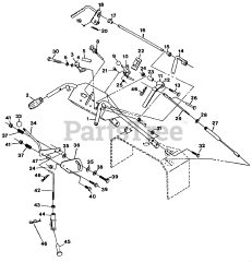 Exmark TTH-14K - Exmark Turf Tracer Walk-Behind Mower, 14hp Kawasaki (SN: 070000 - 079999) (1992) Handle &amp; Controls Group
