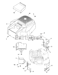 Cub Cadet RZT-50 KH (17YF2ACP010) - Cub Cadet 50" RZT Zero-Turn Mower, Kohler (2012) Kohler SV725-3030 Blower Housing &amp; Baffles