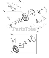 Briggs & Stratton 386447-0409-H7 - Briggs & Stratton Horizontal Engine Flywheel, Ignition, and Starter Group