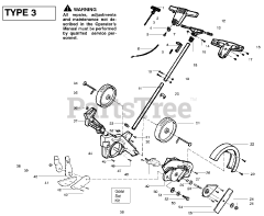 Weed Eater PE 550 - Weed Eater Edger, Type 2 Handle &amp; Controls Type 3