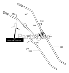 Murray 11052x4B - Murray Cultivator (2000) Handle Assembly