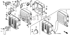 Honda GD320 QAAE (GPB) - Honda Engine, Made in Japan (SN: GPB-1000001 - GPB-1008896) MUFFLER (1)