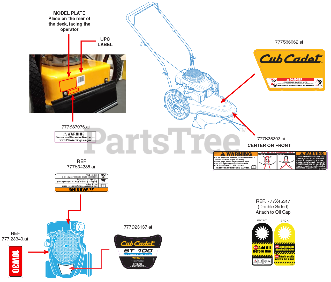 Cub Cadet ST 100 (25A262J756) Cub Cadet Wheeled String Trimmer (2019