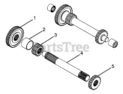 Gravely 987068 - Gravely Lawn Tractor, 18hp Kohler, With Hydraulic Lift (SN: 000101 & Above) NUMBER 5 SHAFT - 1ST AND 2ND GEAR - 066, 067, 068, 069 - G SERIES
