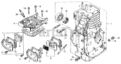 Honda EG1500 K4 A (G200) - Honda Generator, Made in Japan (SN: G200-1000107 - G200-9999999) CYLINDER HEAD + CYLINDER