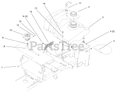 Toro 72115 (270-H) - Toro Lawn & Garden Tractor (SN: 099000001 - 099999999) (1999) Fuel Tank Hydro Reservoir Assembly