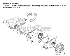 Husqvarna 650 CRT (954329172) - Husqvarna Rear-Tine Tiller (2003-08) MAINFRAME, LEFT SIDE
