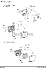 Subaru Robin EA190V50010 (EA190V) - Subaru Robin Engine 315 Intake &amp; Exhaust