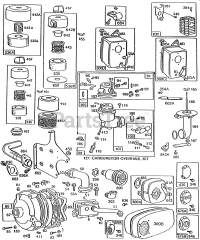 Briggs & Stratton 190432-3100-01 - Briggs & Stratton Horizontal Engine Carb,Mufflers,A/C,Gear Case