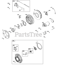 Briggs & Stratton 386447-0114-B5 - Briggs & Stratton Horizontal Engine Flywheel, Ignition, and Starter Group