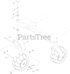 Toro 76610 - Toro 60" Titan MAX Zero-Turn Mower (SN: 417420000 - 999999999) Castor Wheel Assembly