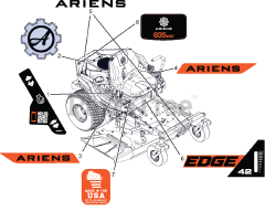 Ariens 915339 - Ariens Edge 42" Zero-Turn Mower, Ariens AX 635cc engine (SN: 000101 - 000999)