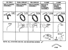 Briggs & Stratton 402707-1244-01 - Briggs & Stratton Vertical Engine Alternator Chart