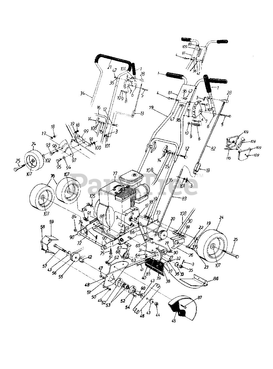 MTD 255588372 MTD Edger (1995) (Hechinger) General Assembly Parts