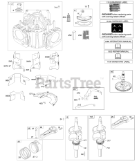 Briggs & Stratton 406777-0118-B1 - Briggs & Stratton Vertical Engine Cylinder, Crankshaft, Camshaft, Air Guides, Pistons, Rings, Connecting Rod
