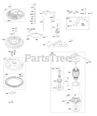 Briggs & Stratton 446677-0127-B1 - Briggs & Stratton Vertical Engine Controls, Electric Starter, Flywheel, Governor Spring