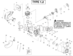 Weed Eater FL 26 - Weed Eater Featherlite String Trimmer Engine Type 1,2