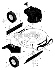Scotts 20101x31A - Scotts 20" Walk-Behind Mower (1998) Mower Housing Assembly