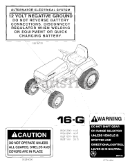 Gravely 987065 - Gravely Lawn Tractor, 16hp, With Hydraulic Lift (SN: 000101 & Above) DECALS 1