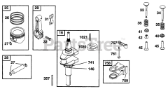 Briggs & Stratton 254707-0127-01 - Briggs & Stratton Vertical Engine Piston Grp, Crankshaft