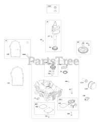 Briggs & Stratton 541777-0110-E1 - Briggs & Stratton Vertical Engine Crankcase Cover/Sump, Crankshaft, Camshaft