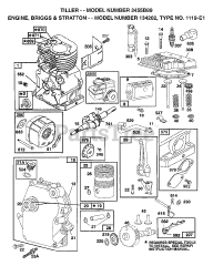 Electrolux/AYP 3455 B89 - Electrolux/AYP Tiller (1998) ENGINE, BRIGGS AND STRATTON