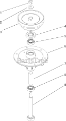 Toro 30499 - Toro 52" Walk-Behind Mower, Floating Deck, Split Lever, Hydro Drive (SN: 280001001 - 280001100) (2008) SPINDLE ASSEMBLY NO. 110-0730