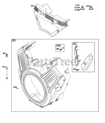 Briggs & Stratton 613477-4231-J1 - Briggs & Stratton Horizontal Engine Blower Housing Group