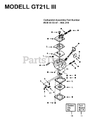 Jonsered GT 21 L - Jonsered String Trimmer (1994-01) CARBURETOR DETAILS