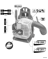 Echo PB-260 i - Echo Backpack Blower (SN: 05001001 - 05999999) Labels