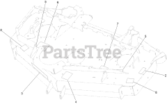 Toro 72028 (7500-D) - Toro 60" Z Master Zero-Turn Mower, Rear-Discharge Deck (SN: 416262337 - 416288793) Deck Decal Assembly No. 140-0965