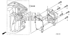 Honda BF15 DK0 SHSA (BALJ) - Honda Outboard Engine, Made in Japan (SN: BALJ-1400001 - BALJ-9999999) EXHAUST CHAMBER COVER
