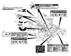Gravely 992075 (PM 260Z) - Gravely Pro-Master 60" Zero-Turn Mower, 27hp Daihatsu (SN: 001501 & Above) Decals (Part 1)