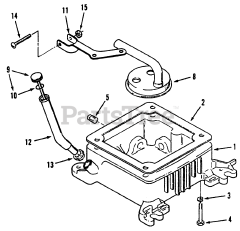 Toro 73420 (416-8) - Toro Garden Tractor (SN: 059000715 - 059999999) (1995) Oil Base And Fill Tube And Bracket