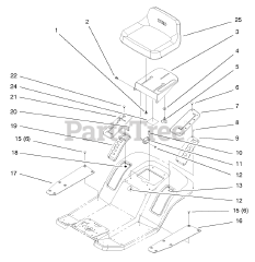 Toro 71208 (13-38 XL) - Toro Lawn Tractor (SN: 089000001 - 089999999) (1998) Seat Assembly