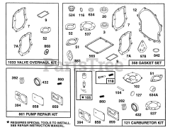 Briggs & Stratton 402445-1208-01 - Briggs & Stratton Horizontal Engine Gasket Sets