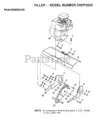 Poulan CHD F550 C - Poulan Front-Tine Tiller (1998) TRANSMISSION ASSEMBLY