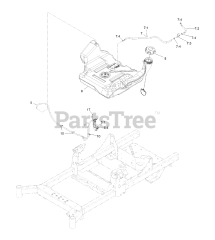 Exmark RAE708GEM60300 - Exmark 60" Radius E-Series Zero-Turn Mower, Exmark 708 (SN: 400000000 - 402082299) (2017) Fuel Assembly
