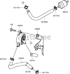 Toro 30499 - Toro 52" Walk-Behind Mower, Floating Deck, Split Lever, Hydro Drive (SN: 280001001 - 280001100) (2008) FUEL TANK AND VALVE ASSEMBLY KAWASAKI FH580V-DS28