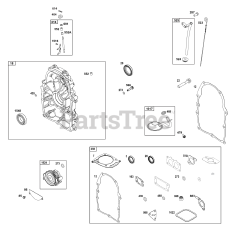 Briggs & Stratton 38E347-0124-01 - Briggs & Stratton Horizontal Engine Crankcase Cover/Sump Group