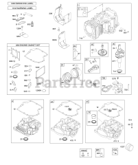 Briggs & Stratton 331877-0142-B2 - Briggs & Stratton Vertical Engine CAMSHAFT, CRANKSHAFT, CYLINDER, ENGINE SUMP, GASKET SET - ENGINE, LUBRICATION, PISTON, RINGS, CONNECTING ROD, WARNING LABEL