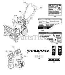 Murray 824 ES (1696122) - Murray 24" Snow Thrower, 8hp (2011)