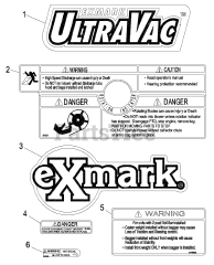 Exmark Ultra Vac - Exmark Ultra Vac Bagger for LHP Mower (SN: 440000 - 509999) (2004) Decals