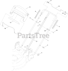 Toro 20332 C - Toro 22" Recycler Walk-Behind Mower (SN: 314000001 - 314999999) (2014) Handle Assembly